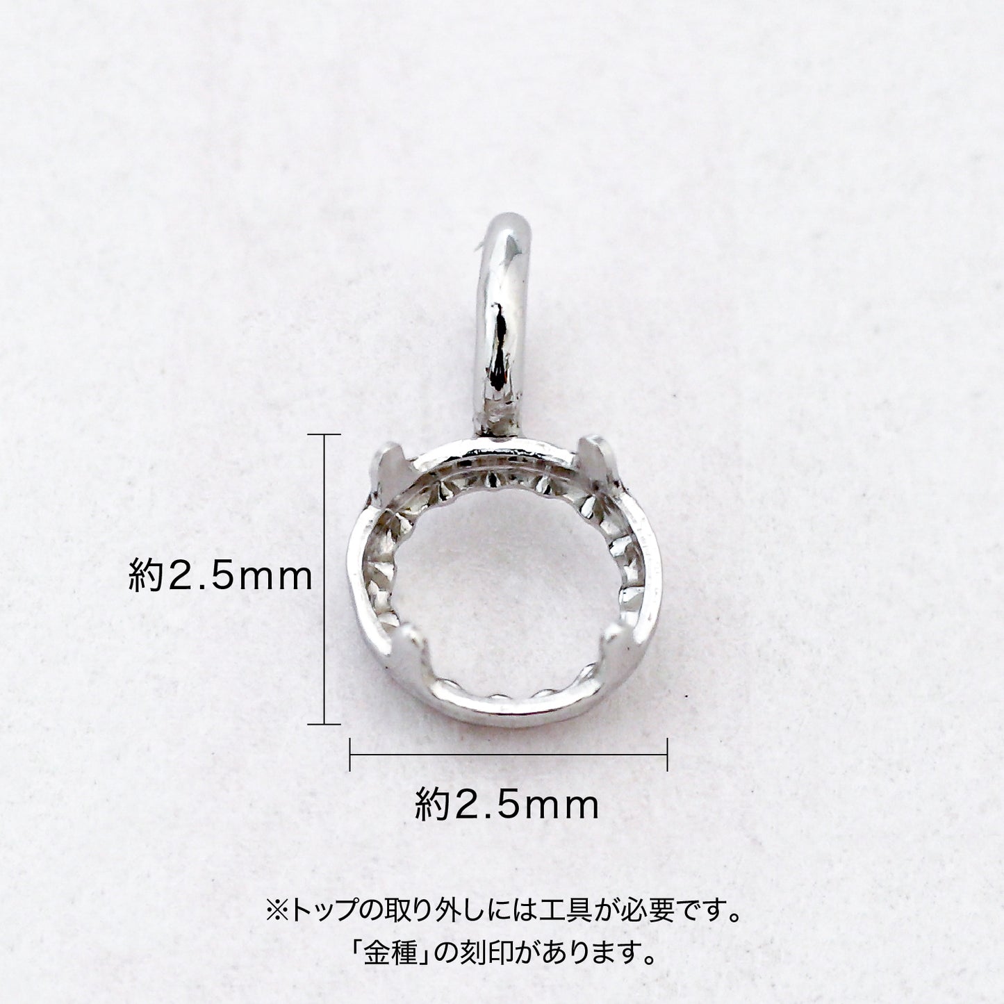 【空枠】2.5mm丸 0.07ct 覆輪 ペンダント | wkae135