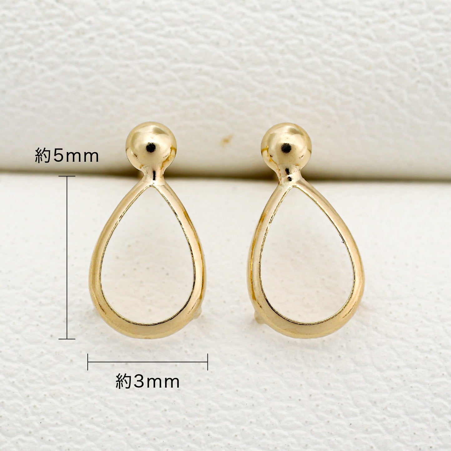【空枠】5x3ペアシェイプ ピアス | wkae152