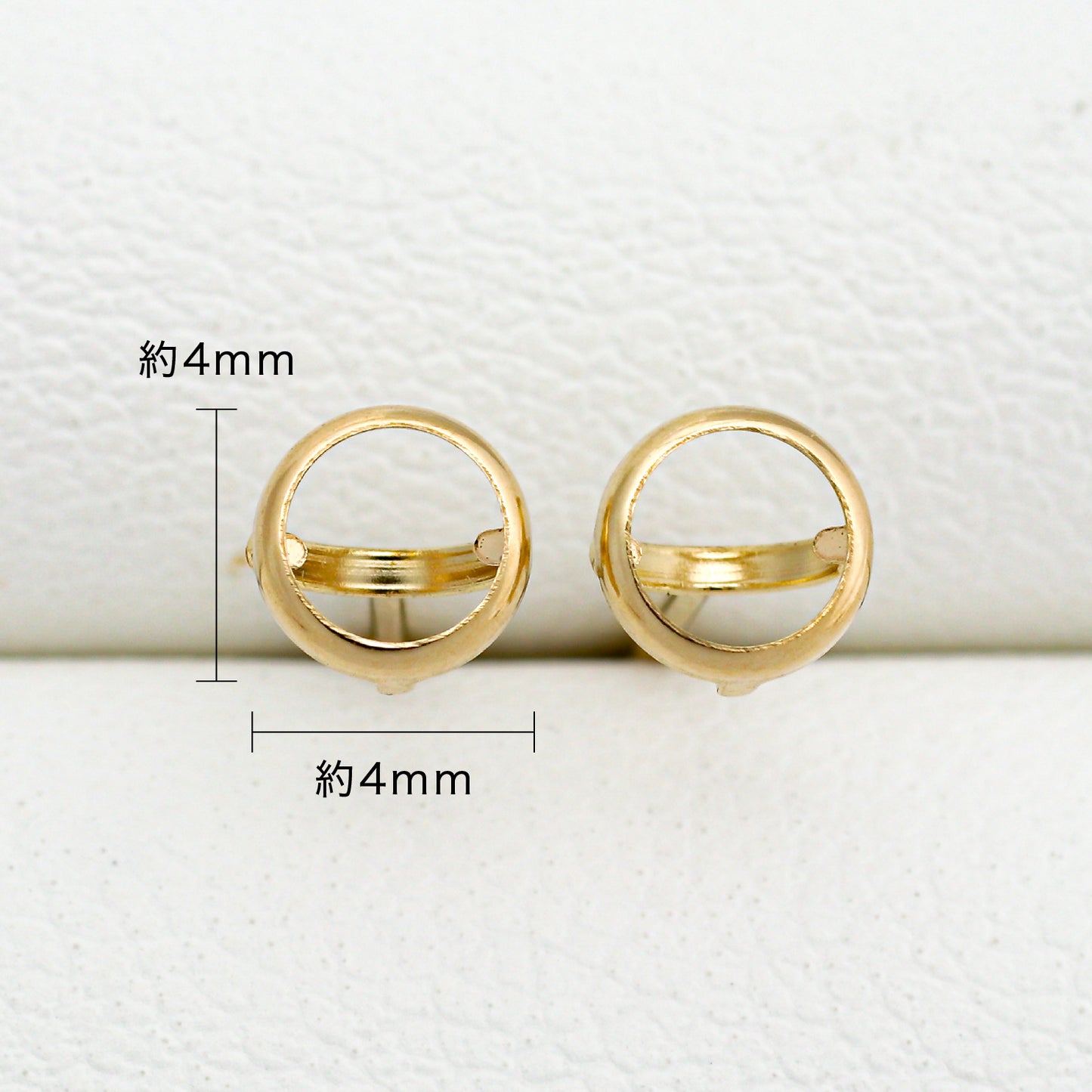 【空枠】4.0mm丸 覆輪 0.25ct ピアス | wkae154