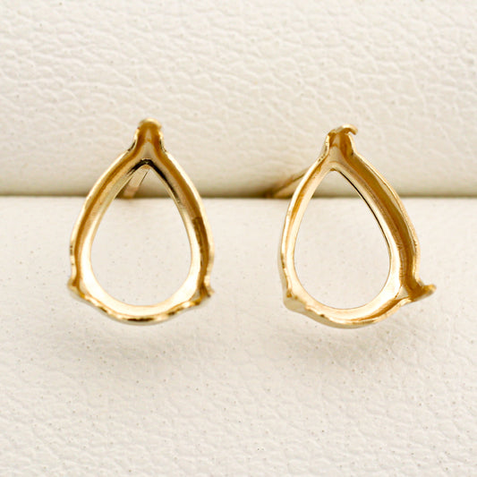 【空枠】8x6ペアシェイプ ピアス | wkae164