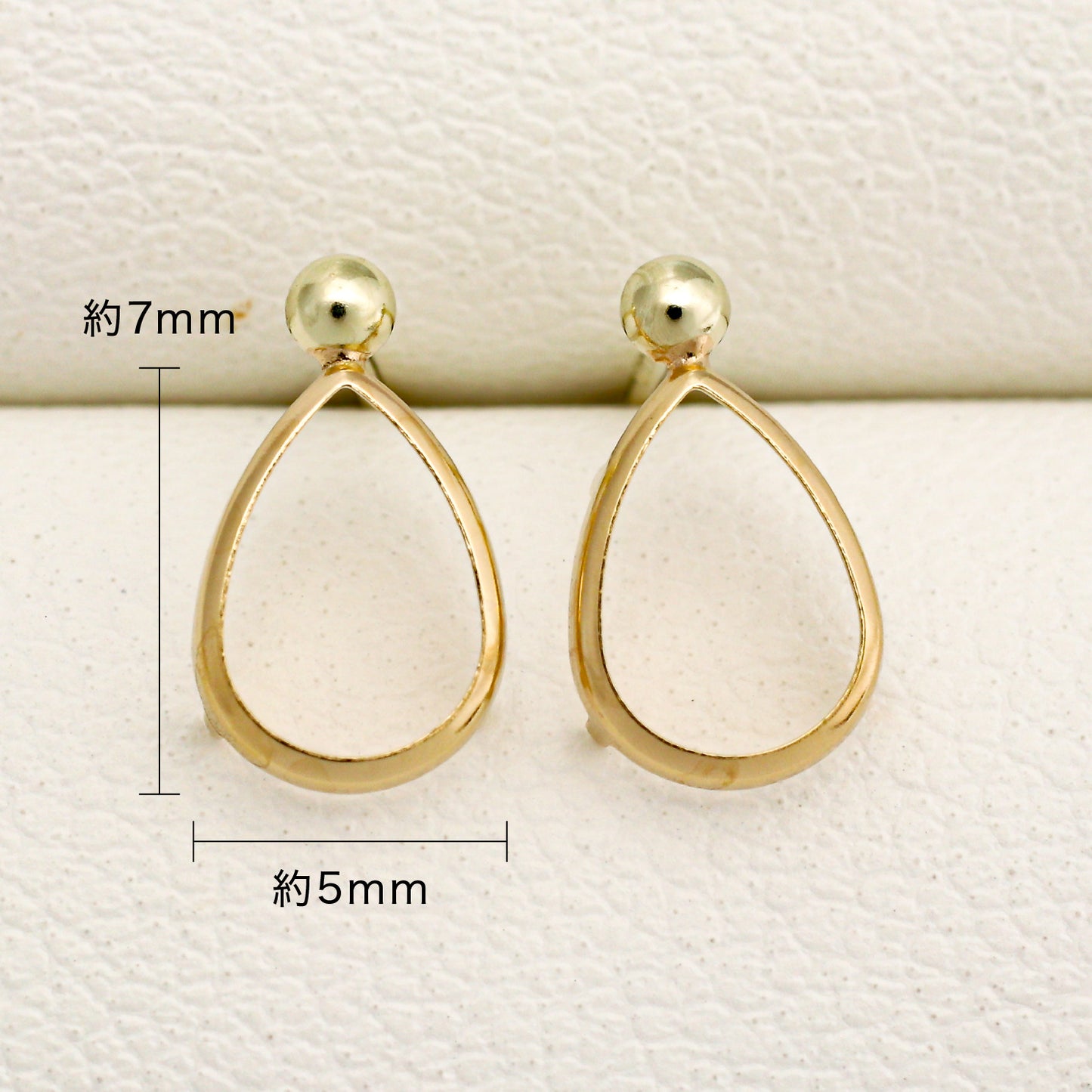 【空枠】7x5ペアシェイプ 覆輪 ピアス | wkae166 215