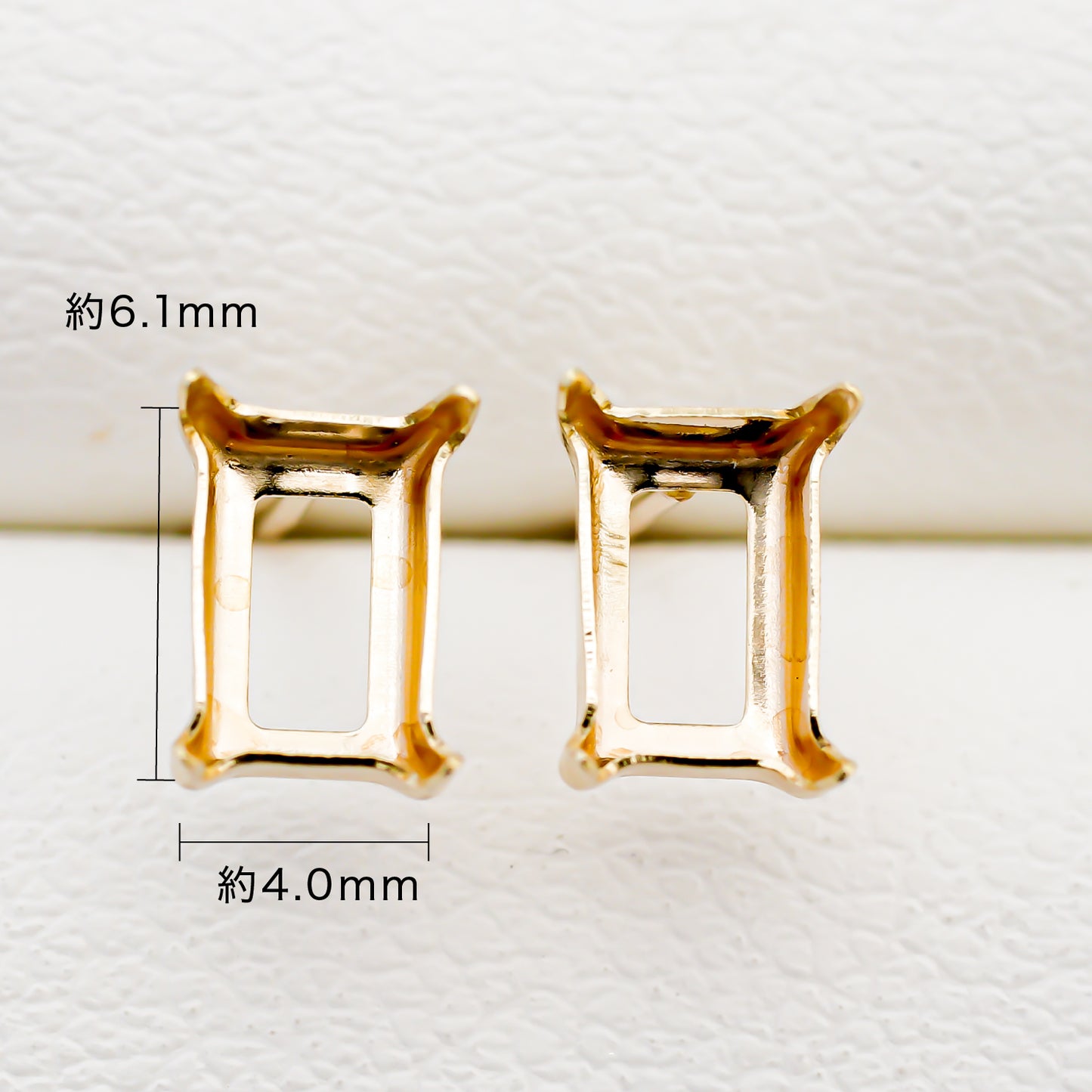 【空枠】6x4バゲット ピアス | wkae194 196