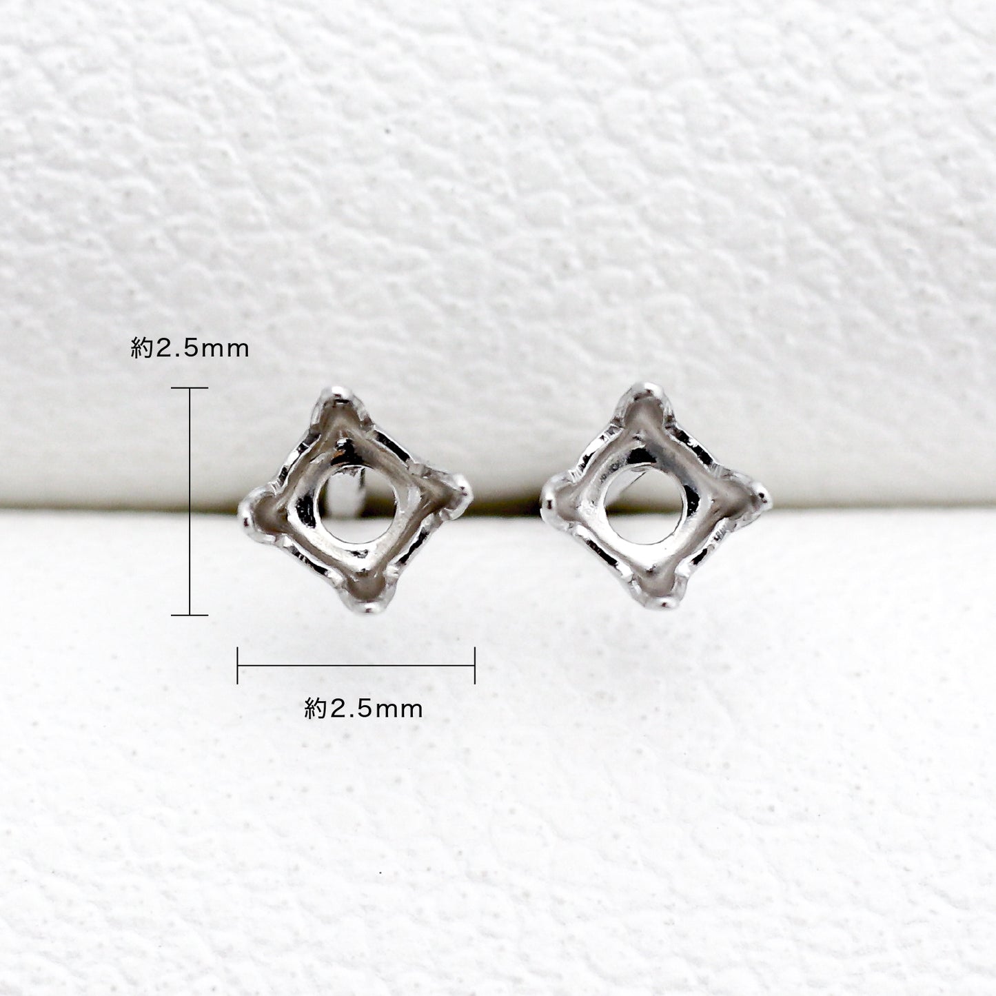 【空枠】2.5mm丸 0.07ct x 2ピース ピアス | wkae90