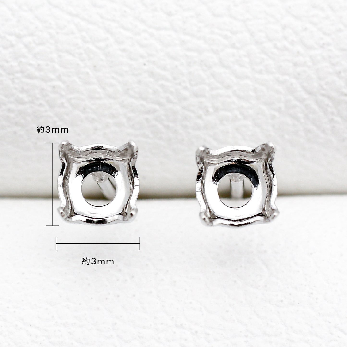 【空枠】3.0mm丸 0.10ct x 2ピース ピアス | wkae91