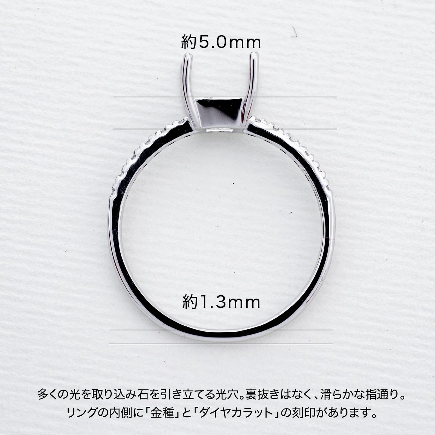 【空枠】5.0mm角 リング | wkcor-115