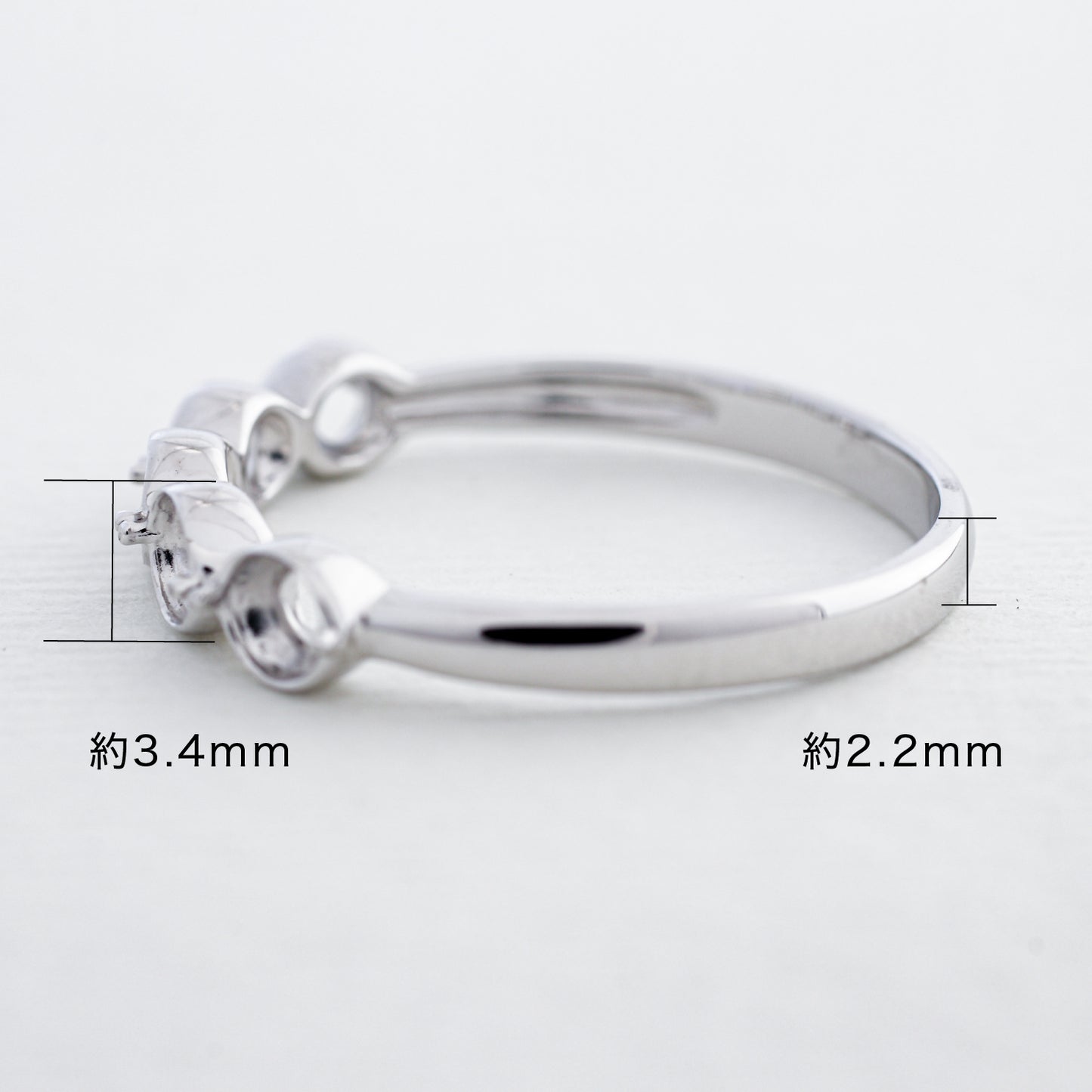 【空枠】3.0mm丸 0.10ct x 5ピース リング | wkdr4878
