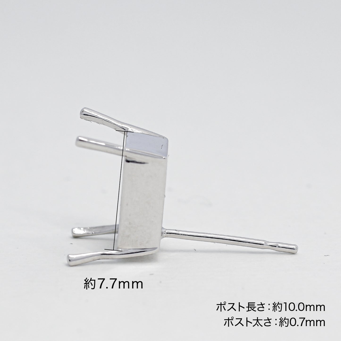 【空枠】8x6オクタゴン x 2ピース スタッドピアス | wkco-19P-pierce