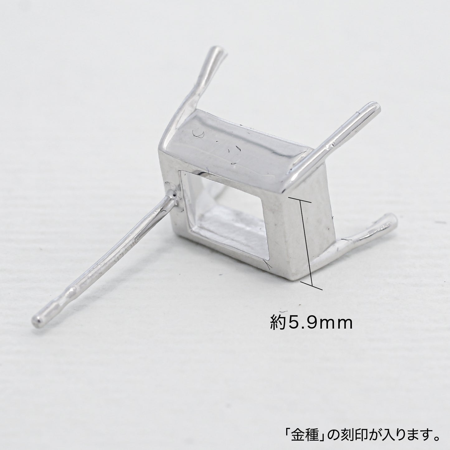 【空枠】8x6オクタゴン x 2ピース スタッドピアス | wkco-19P-pierce