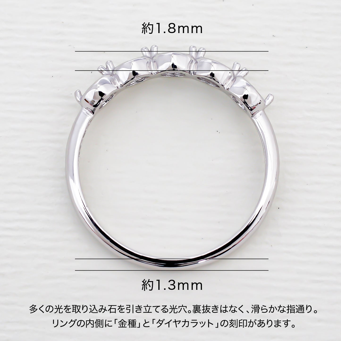 【空枠】2.5mm丸 5連 リング | wkcor-205