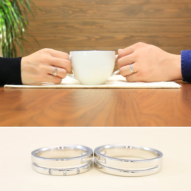 ペアリング 結婚指輪 ダイヤモンド 2本セット | 30422-30421
