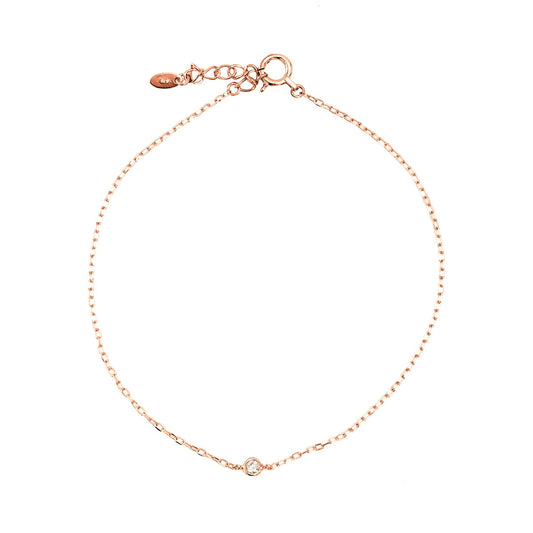 天然ダイヤモンド小豆チェーンブレスレット アジャスター付き | ae13