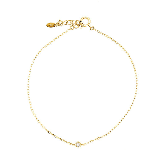 天然ダイヤモンド小豆チェーンブレスレット アジャスター付き | ae13