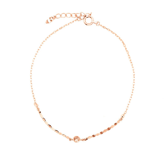 天然ダイヤモンド小豆チェーンブレスレット アジャスター付き | ae16