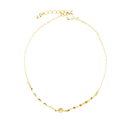 天然ダイヤモンド小豆チェーンブレスレット アジャスター付き | ae16