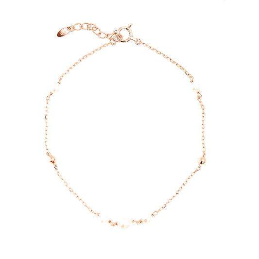 淡水パール小豆チェーンブレスレット アジャスター付き | ae18