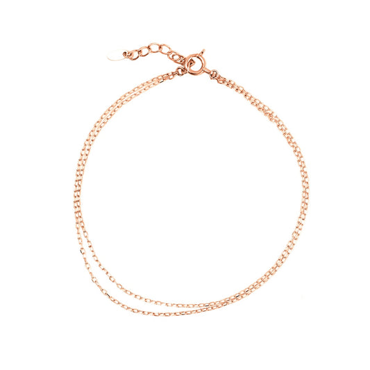 小豆チェーン2連ブレスレット アジャスター付き | baz024baz024