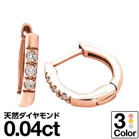 天然ダイヤモンドフープピアス(中折れ式) | cop-5