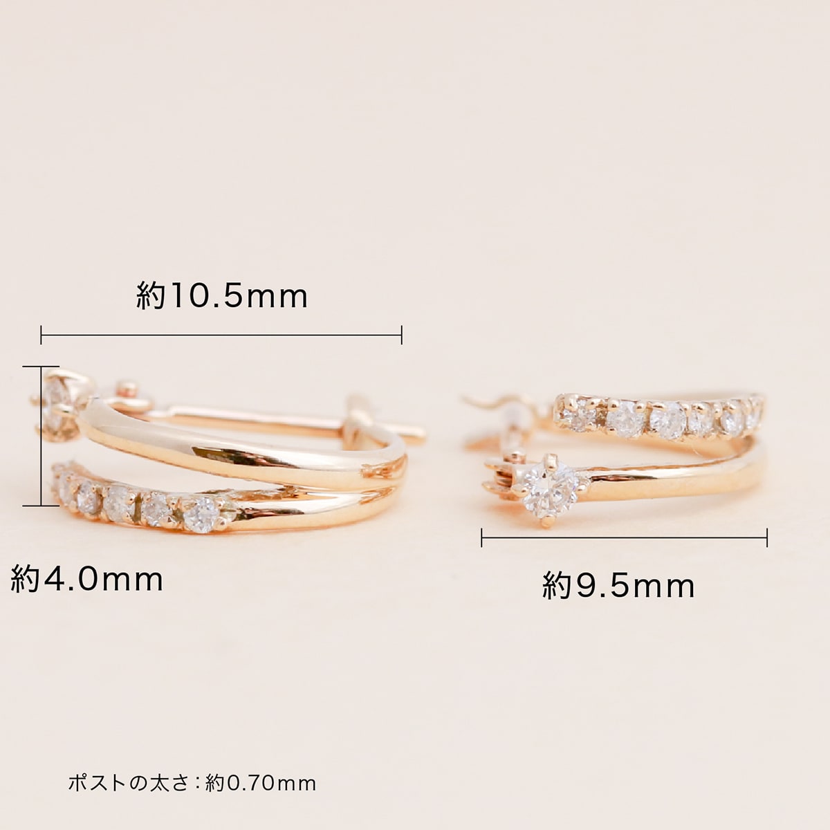 天然ダイヤモンドフープピアス | cp2797