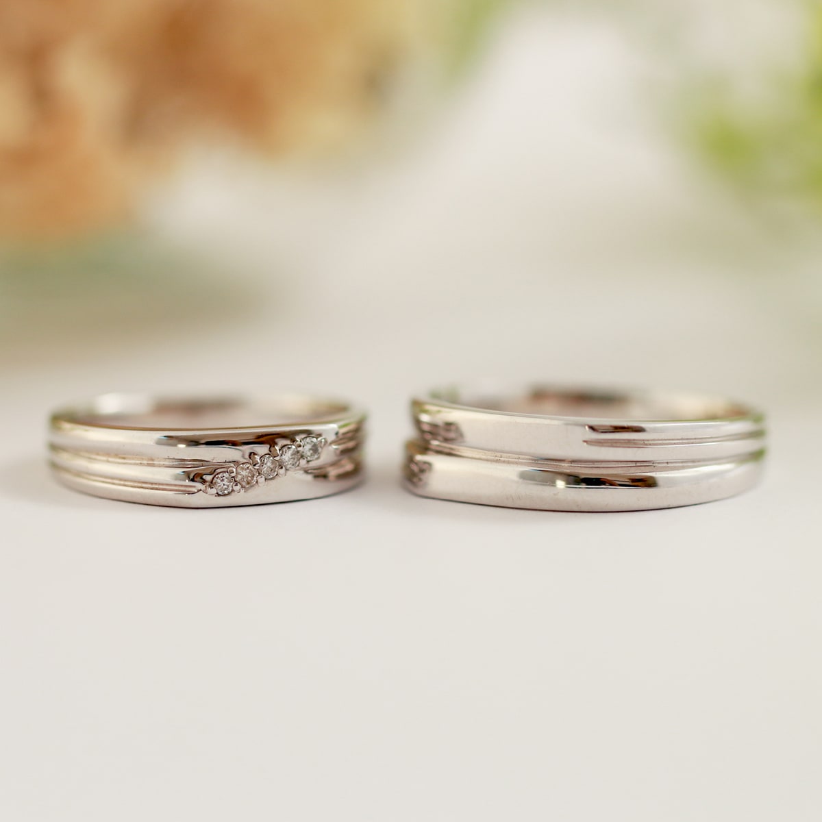 ペアリング 結婚指輪 ダイヤモンド 2本セット | dr3677dr3642