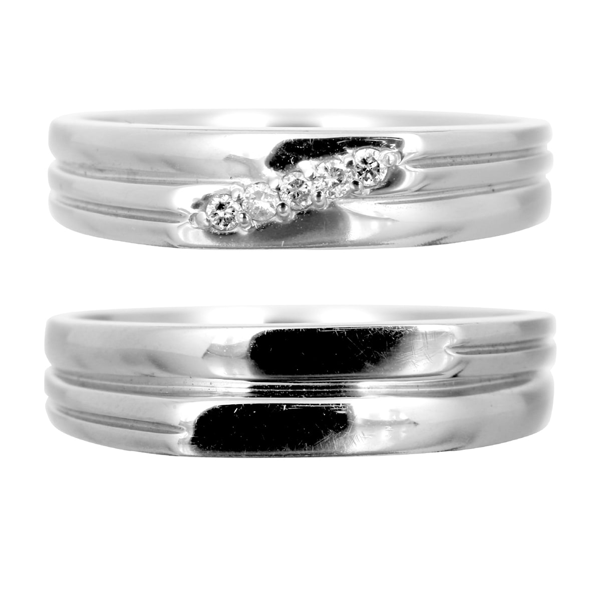 ペアリング 結婚指輪 ダイヤモンド 2本セット | dr3677dr3642