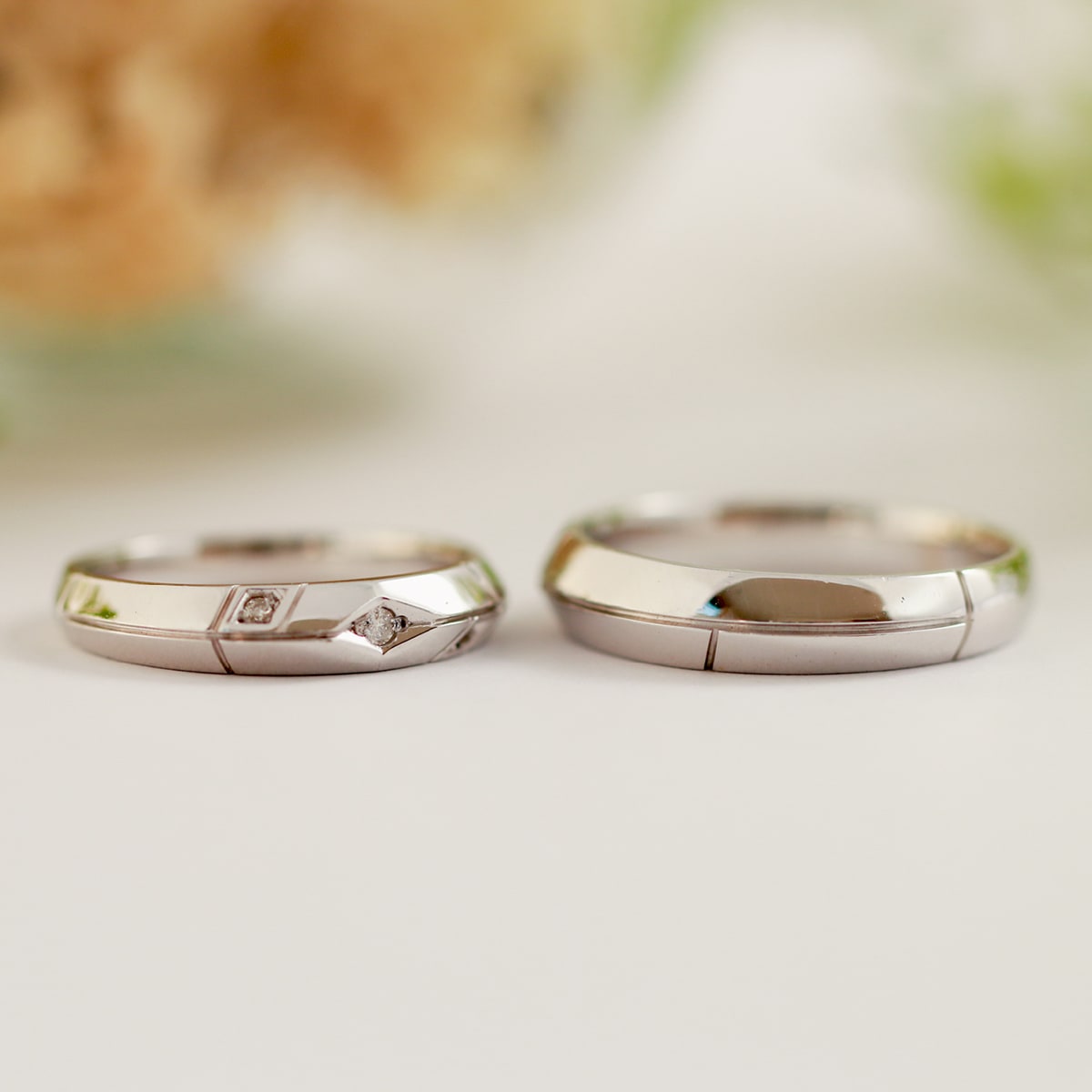ペアリング 結婚指輪 ダイヤモンド 2本セット | dr3686dr3634