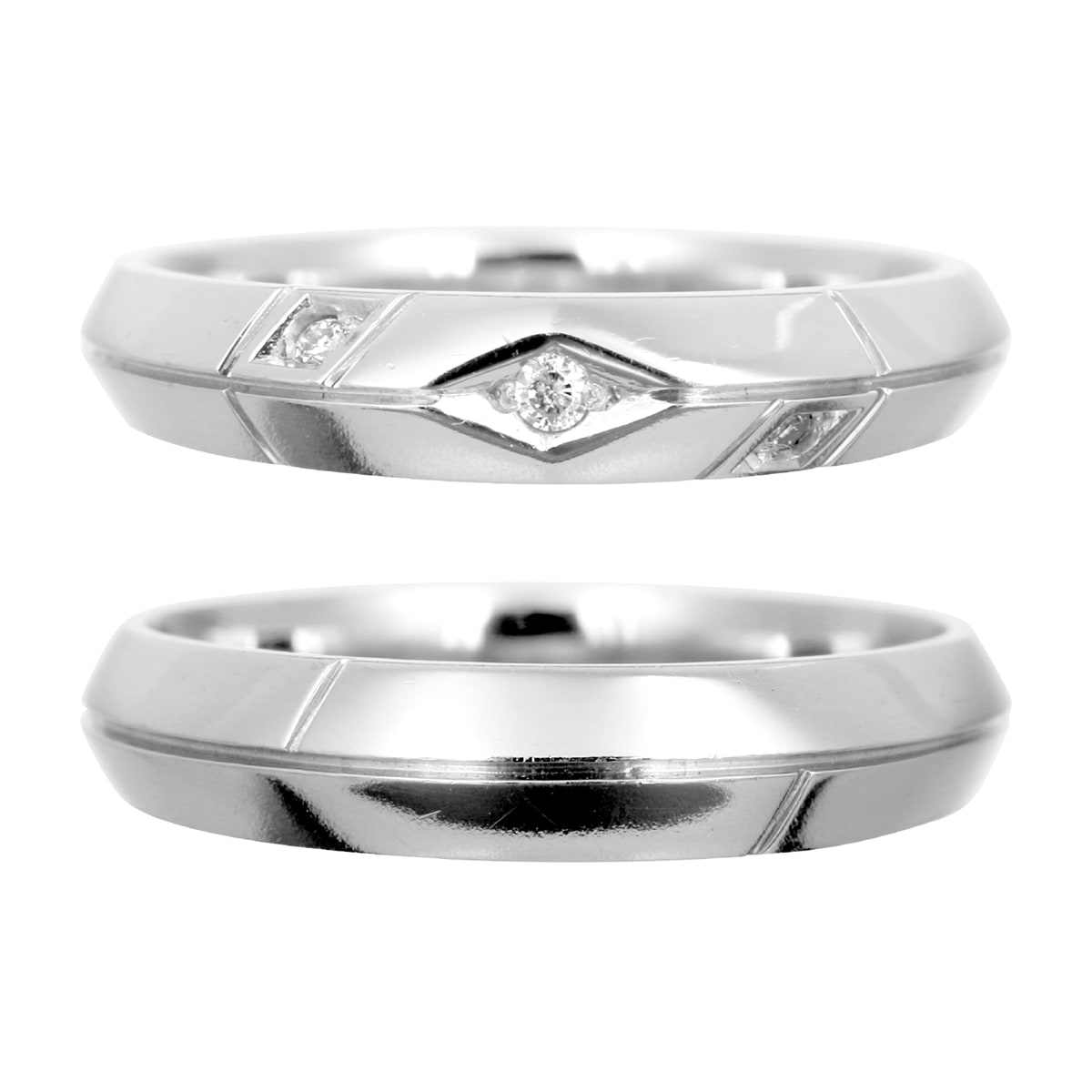 ペアリング 結婚指輪 ダイヤモンド 2本セット | dr3686dr3634
