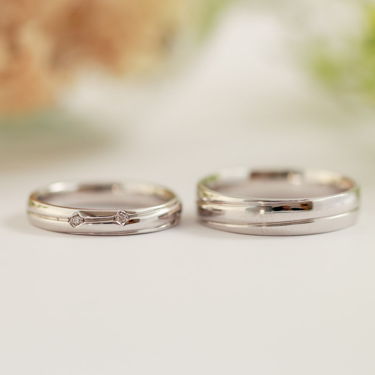 ペアリング 結婚指輪 ダイヤモンド 2本セット | dr3688dr3644