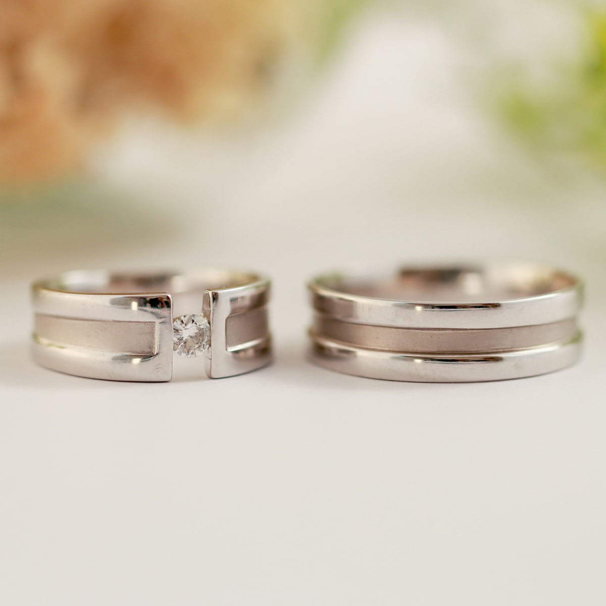 ペアリング 結婚指輪 ダイヤモンド 2本セット | dr3766dr3754