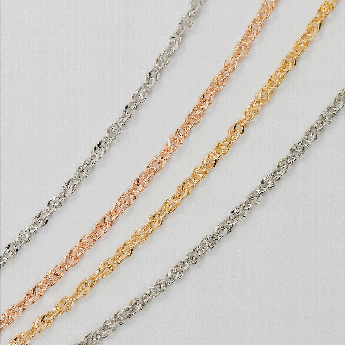 ネックレス チェーン グメットツイスト スライドアジャスター 幅1.2mm 長さ45cm | chain-gume