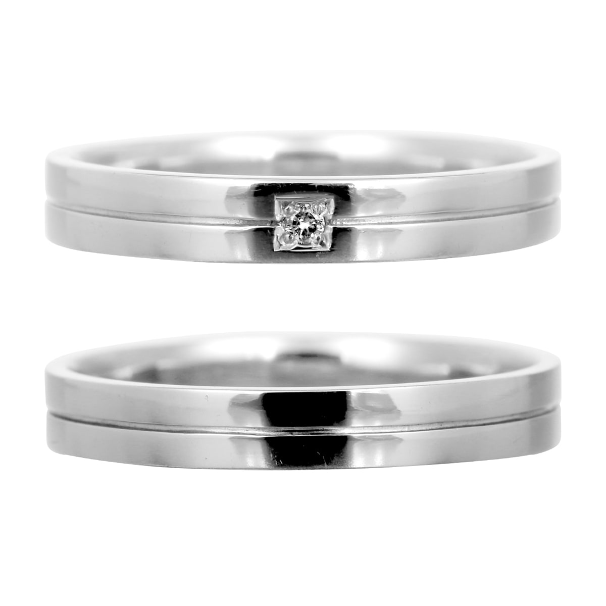 ペアリング 結婚指輪 ダイヤモンド 2本セット | mr685l-mr684m
