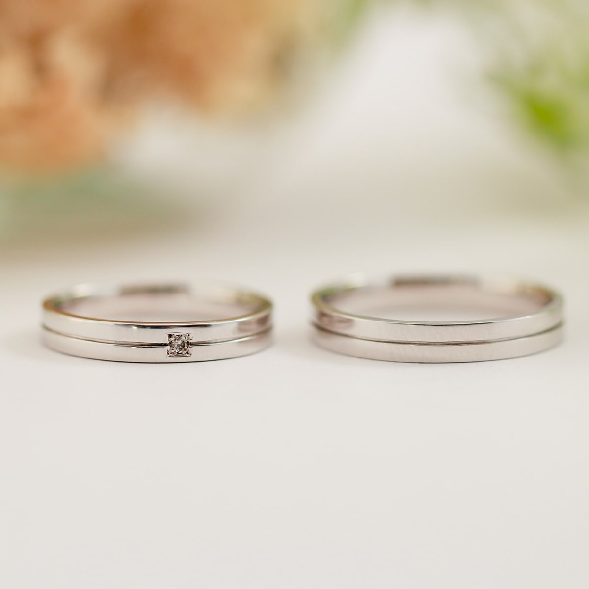 ペアリング 結婚指輪 ダイヤモンド 2本セット | mr685l-mr684m