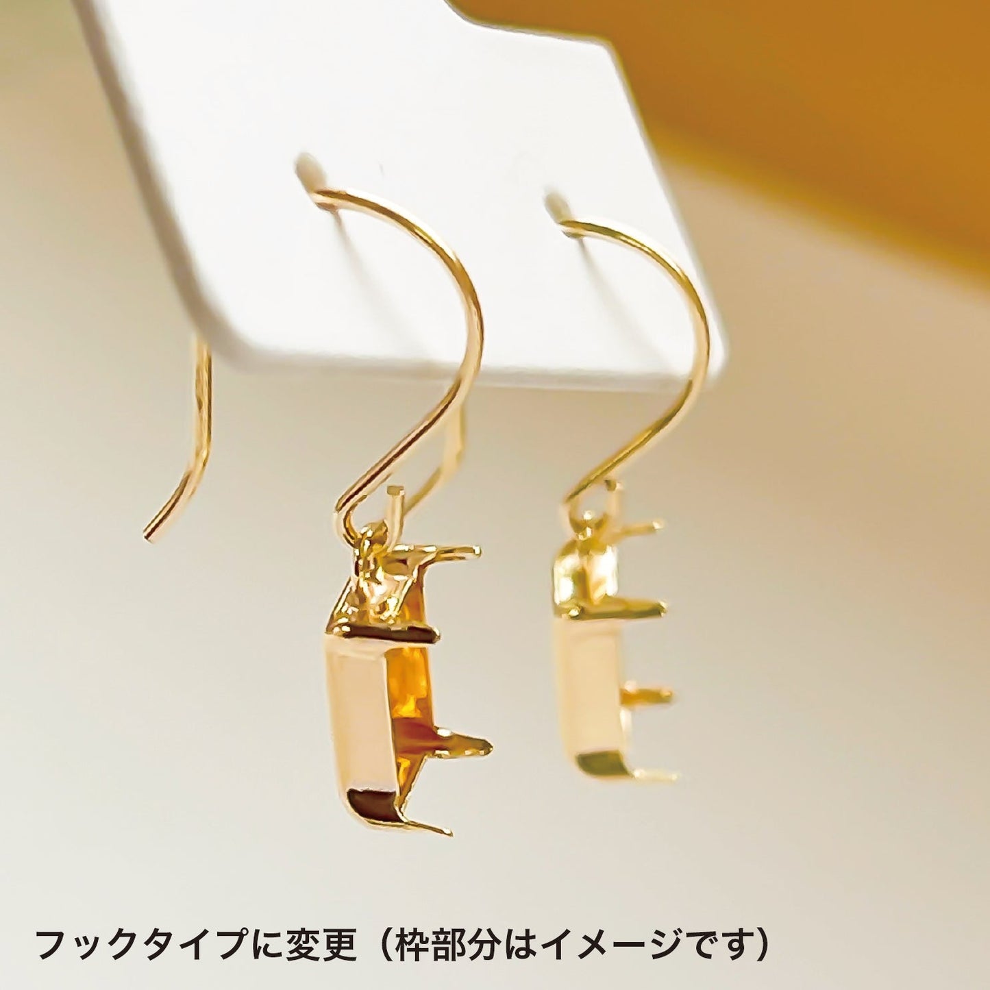【空枠】6x4ペアシェイプ 覆輪 ピアス | wkae153 213