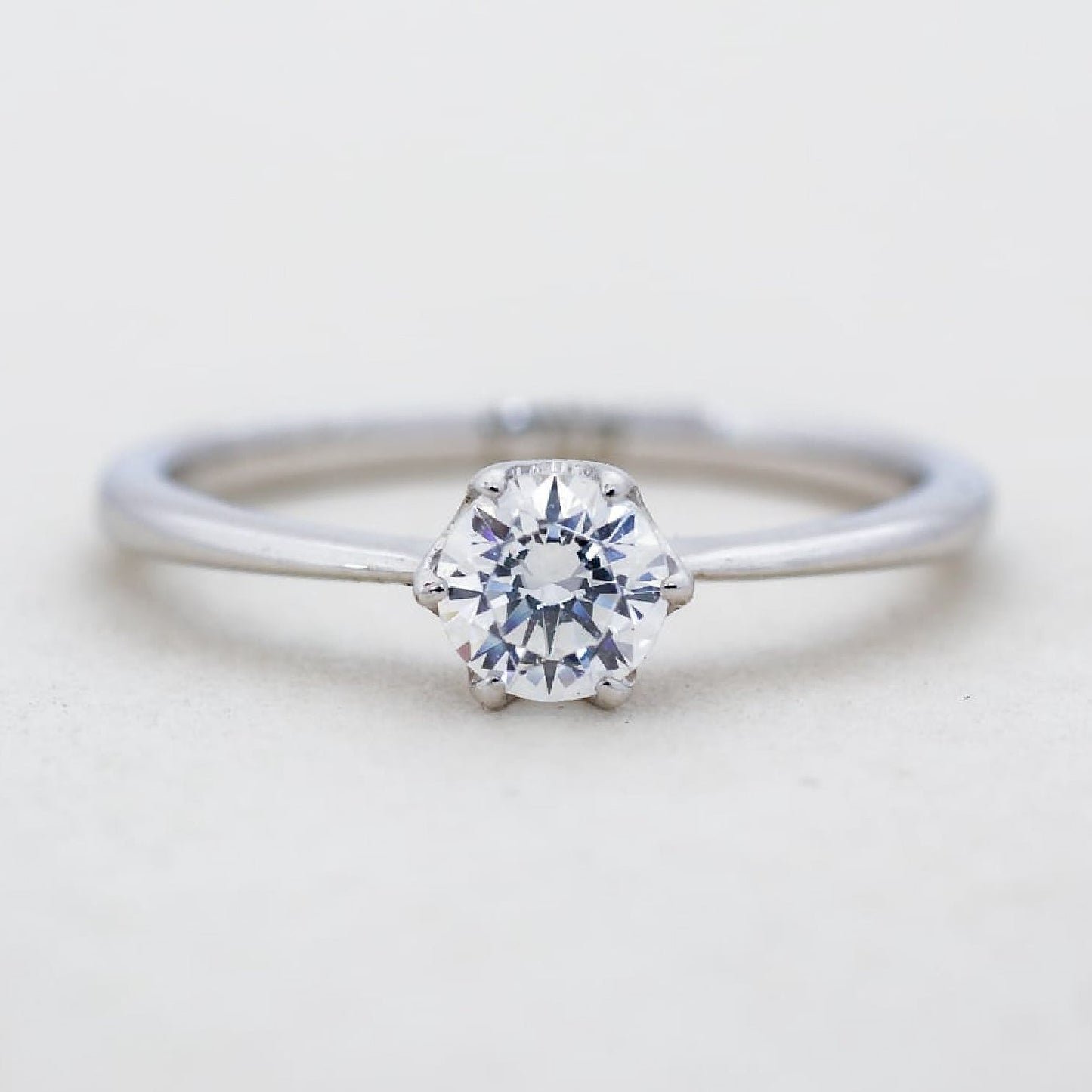 【空枠】4.3mm丸 0.30ct 一粒石ストレートデザイン 結婚指輪 | wkrh1