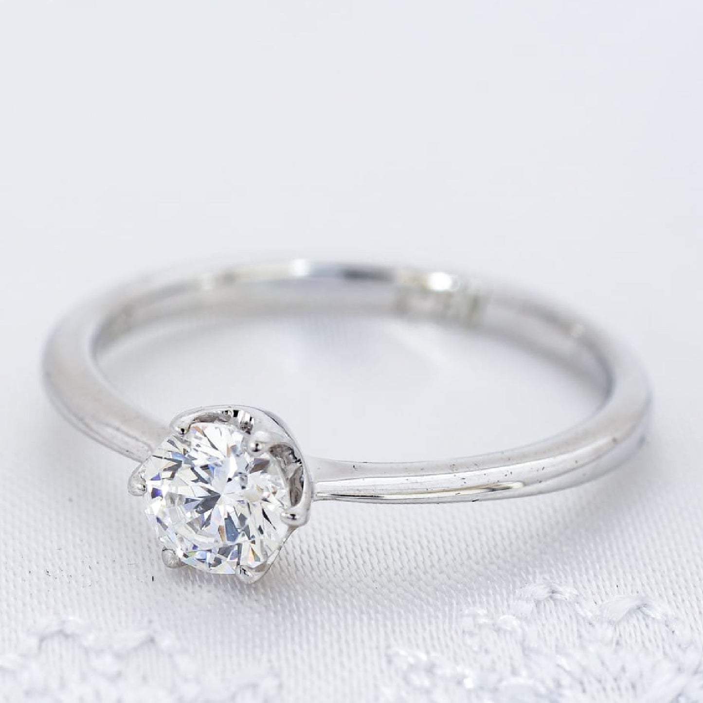 【空枠】4.3mm丸 0.30ct 一粒石ストレートデザイン 結婚指輪 | wkrh1