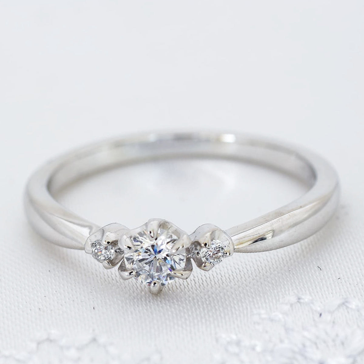 【空枠】3.8mm丸 0.20ct 一粒石ストレートデザイン 結婚指輪 | wkrh10