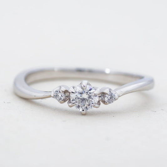 【空枠】3.8mm丸 0.20ct カーブデザイン 結婚指輪 | wkrh11