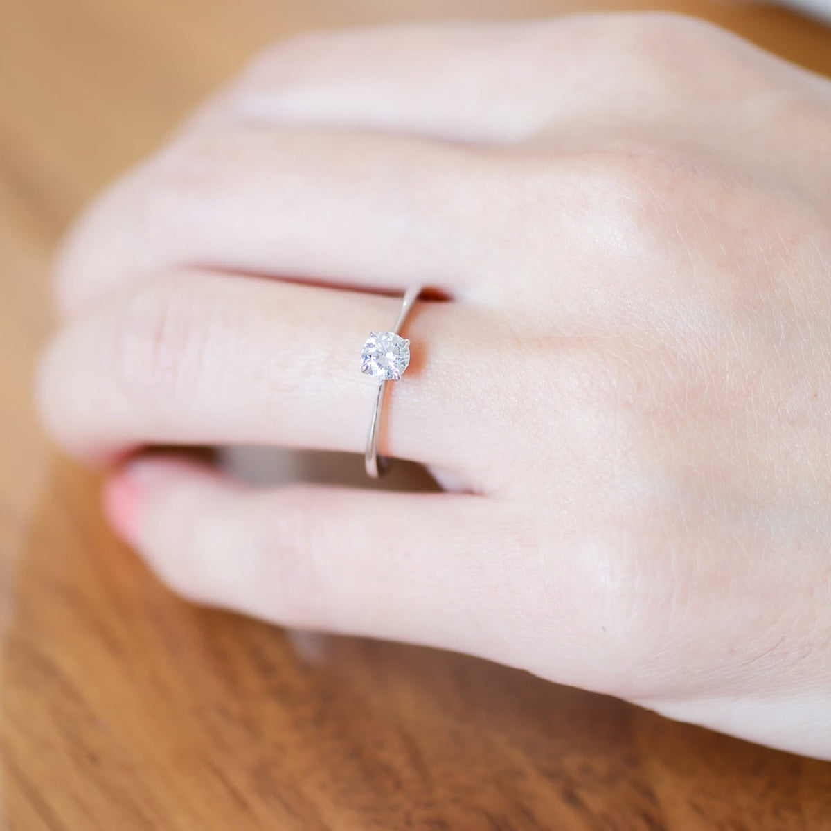 【空枠】4.3mm丸 0.30ct 一粒石ストレートデザイン 結婚指輪 | wkrh4