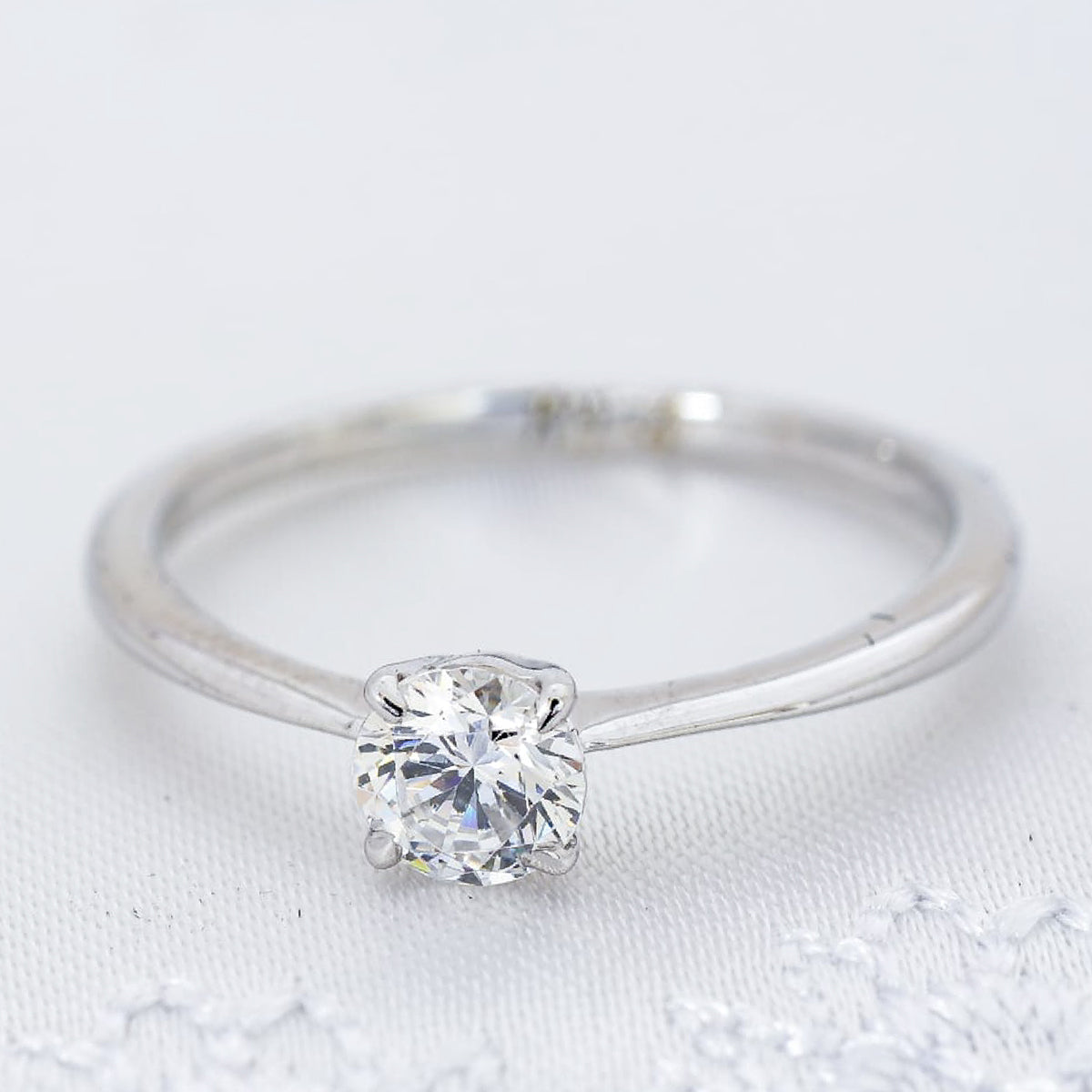 【空枠】4.3mm丸 0.30ct 一粒石ストレートデザイン 結婚指輪 | wkrh4