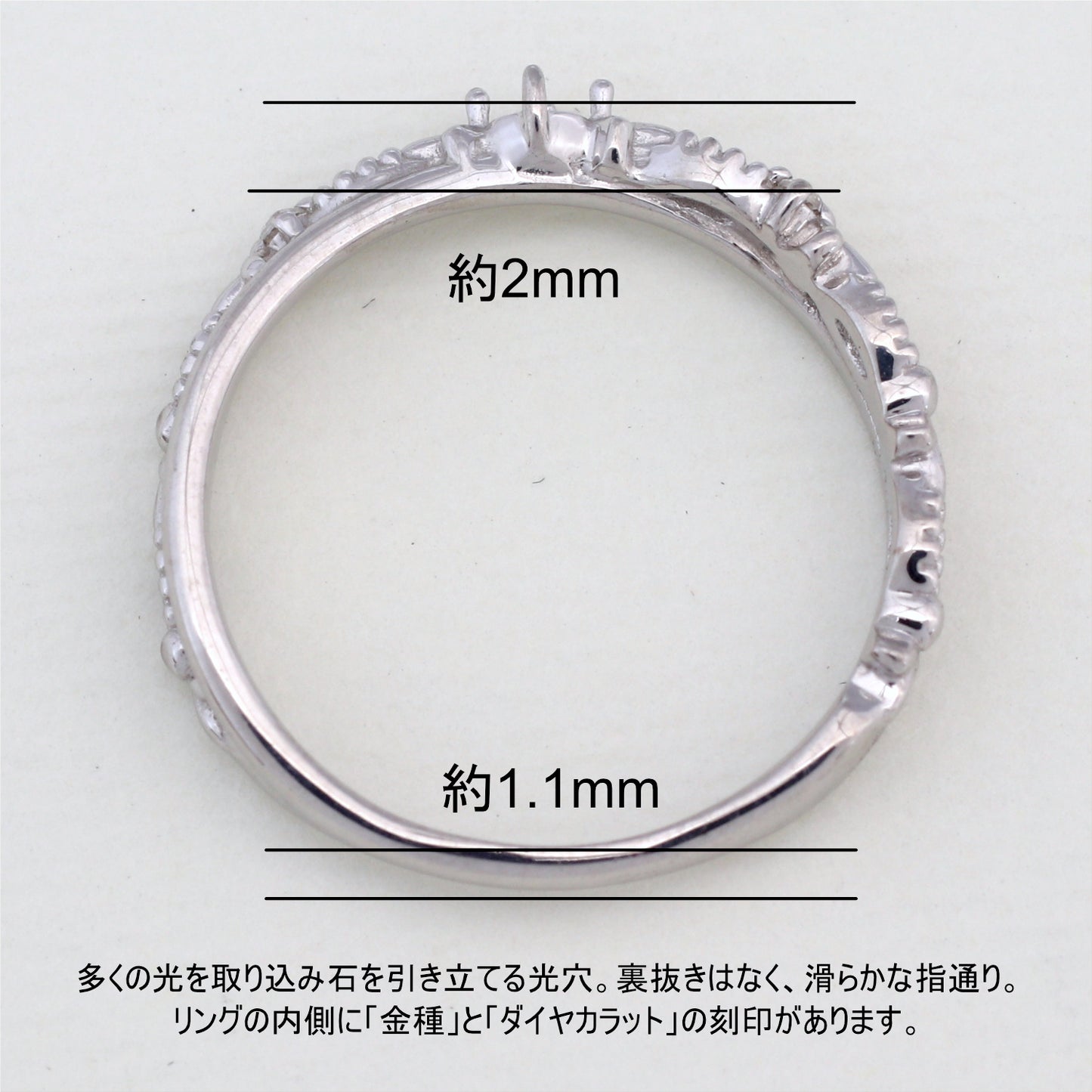 【空枠】2.5mm丸 リング | wk32789