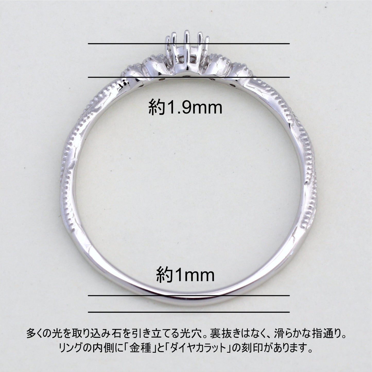 【空枠】2.5mm丸 リング | wk35412