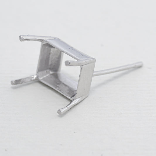 【空枠】8x6オクタゴン x 2ピース スタッドピアス | wkco-19P-pierce