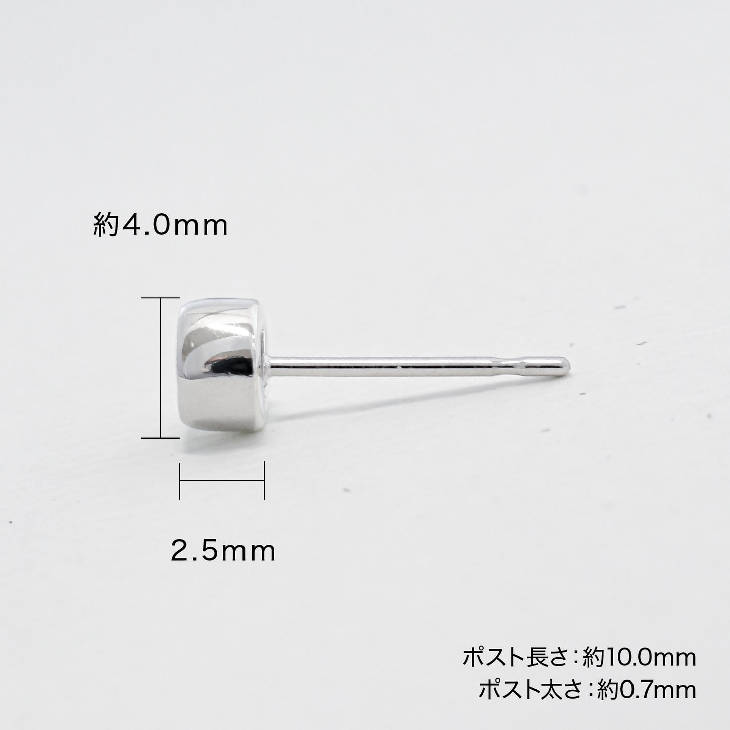 【空枠】3.0mm丸 0.10ct x 2ピース 覆輪スタッドピアス | wkcp1150