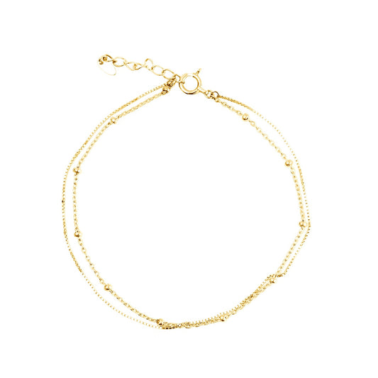 ステーション&ベネチアンチェーン2連ブレスレット アジャスター付き | bst028bbe060