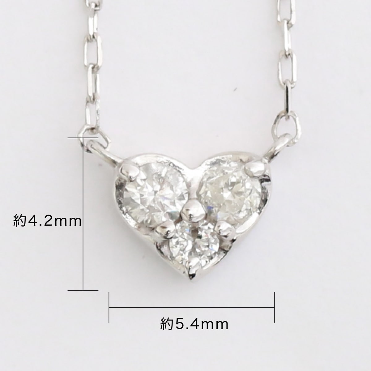 ネックレスダイヤモンド0.08ctハート天然ダイヤ | co-6