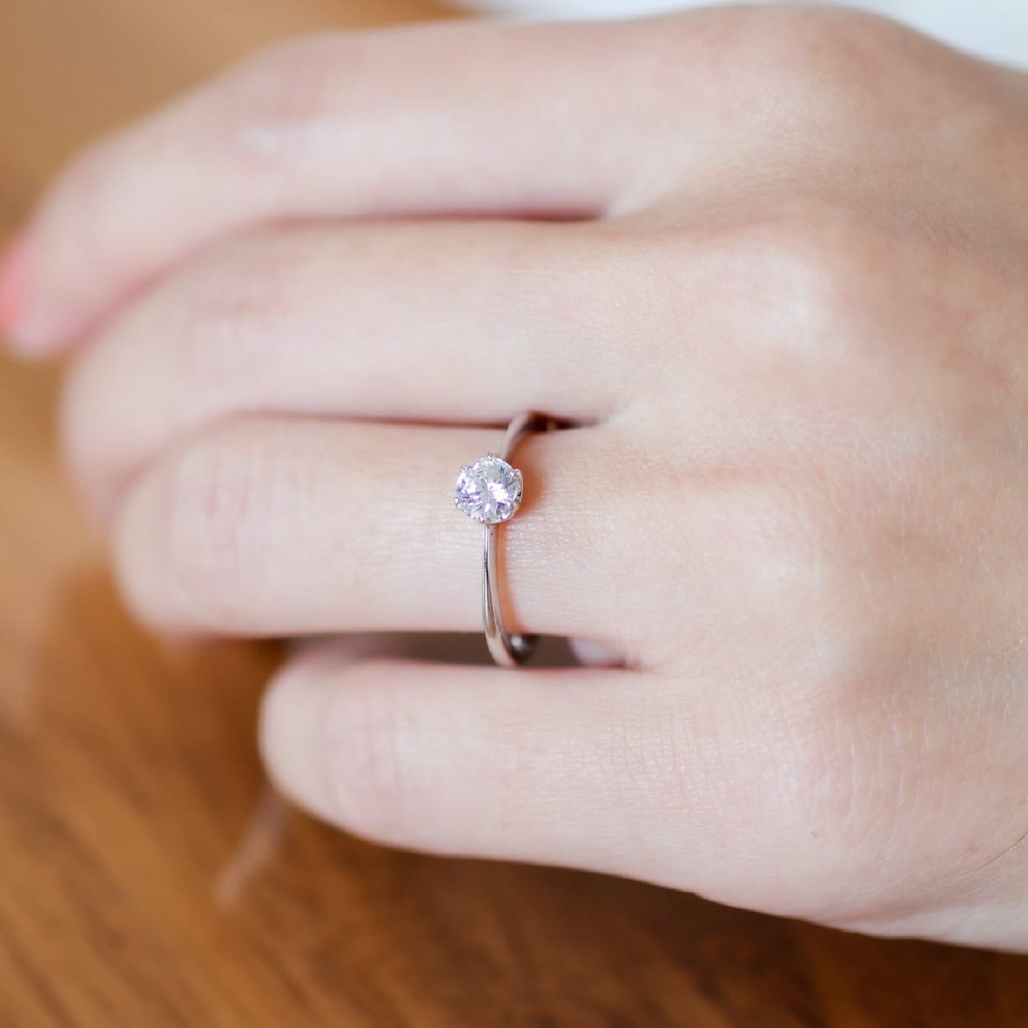 【空枠】4.3mm丸 0.30ct 一粒石ストレートデザイン 結婚指輪 | wkrh1