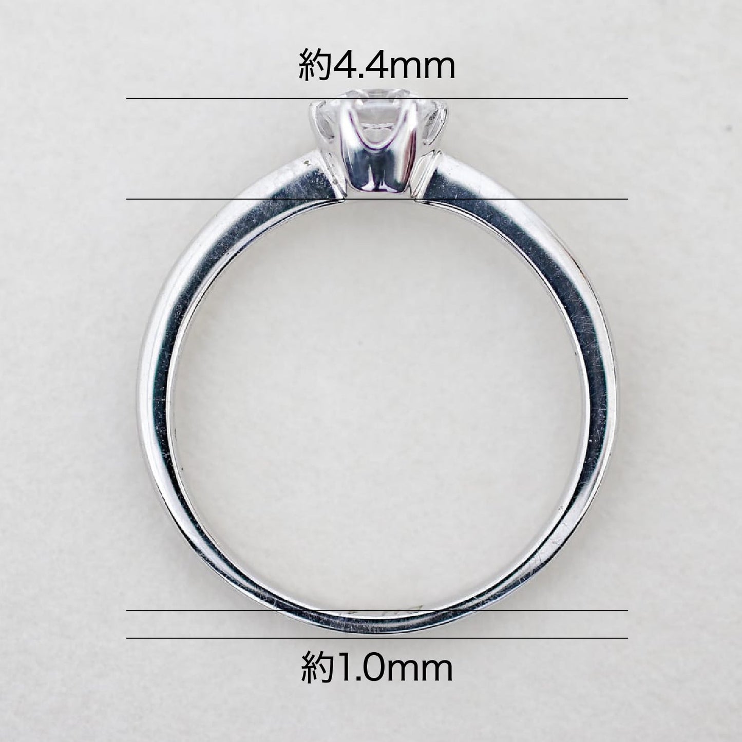 【空枠】4.3mm丸 0.30ct 一粒石ストレートデザイン 結婚指輪 | wkrh1