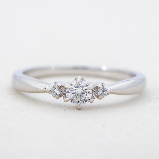 【空枠】3.8mm丸 0.20ct 一粒石ストレートデザイン 結婚指輪 | wkrh10