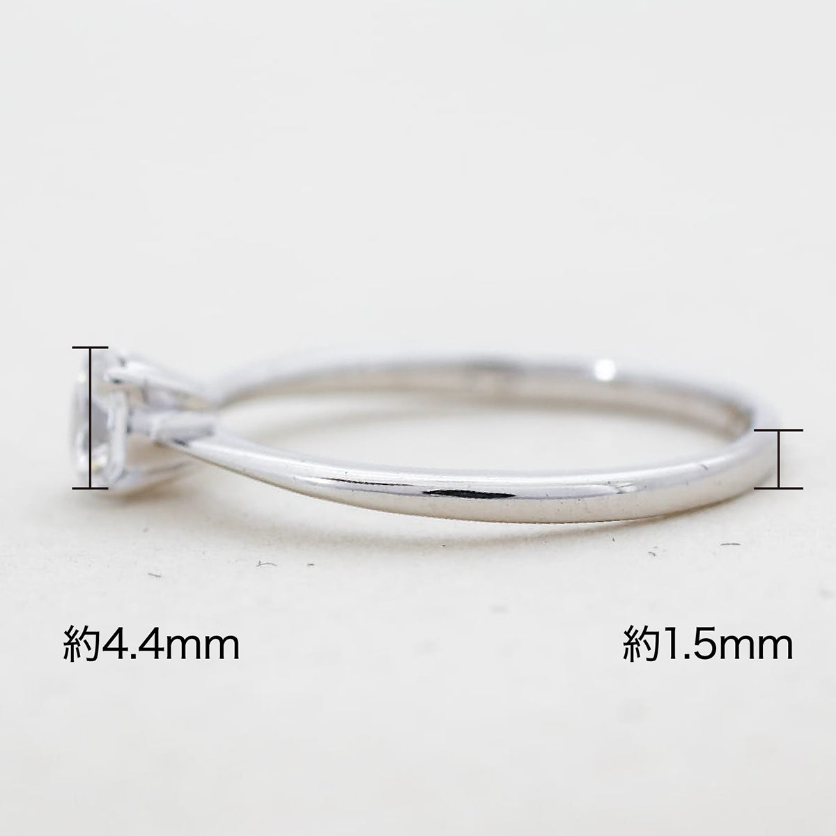 【空枠】4.3mm丸 0.30ct 一粒石ストレートデザイン 結婚指輪 | wkrh4