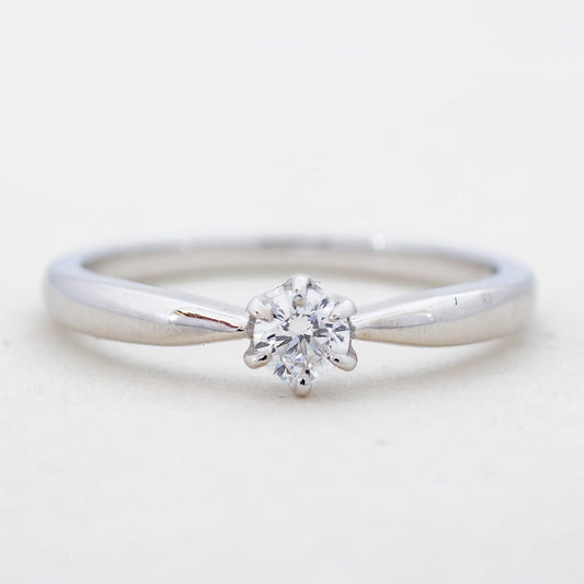 【空枠】3.8mm丸 0.20ct 一粒石ストレートデザイン 結婚指輪 | wkrh7